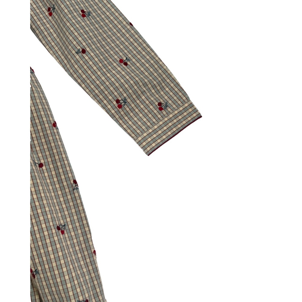 NWT Bonpoint Girls Cherry Embroidered Gingham Dress Long Sleeve 12A - Picture 5 of 9